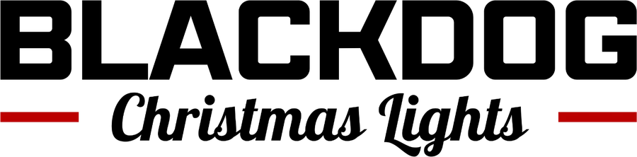 Black Dog Christmas Lights logo.